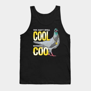 You Can't Spell Cool Without Coo Funny Pigeon Pun Tank Top